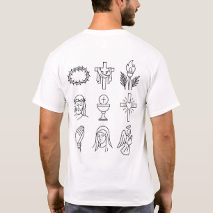 T-shirt Icônes de la Semaine Sainte : Jésus, Marie, Croix 