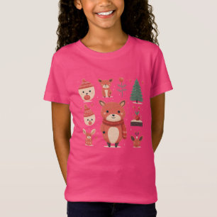 T-Shirt Icônes de Noël adorables Enfants - Festive vacance