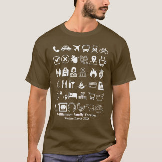 T-shirt Icônes de voyage Traduction visuelle 