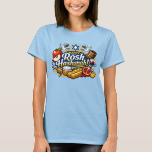 T-shirt 🍯 🍎🐟 Icônes Joyeux Roch Hachana