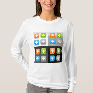 T-shirt Icônes Verre Brillantes Symbole Mathématique Addit