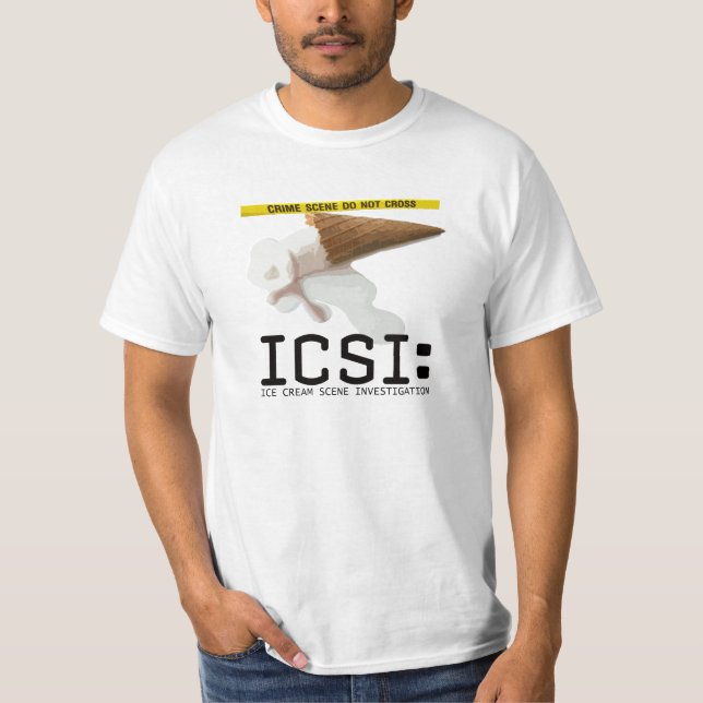 T-shirt ICSI : Pièce en t drôle d'enquête de scène de (Devant)