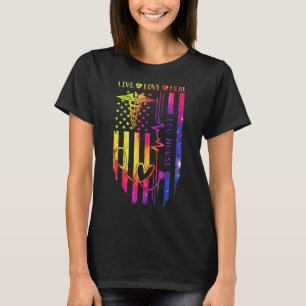 T-shirt ICU Nurse Flag USA Intensive Care Unit Nurse Crava