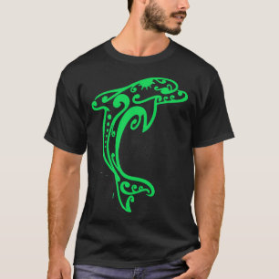 T-shirt id54-6 dauphin vert, poisson dauphin mignon, migno