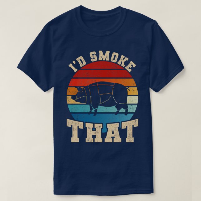 T-shirt Id Fumée Que Bacon Drôle Drôle Citation Barbecue B (Design devant)