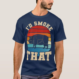 T-shirt Id Fumée Que Bacon Drôle Drôle Citation Barbecue B