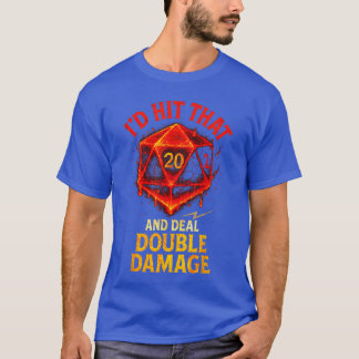 T-shirt Id Hithat Gamer Dice RPG Double Damage amis