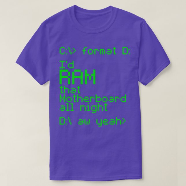 T-shirt ID RAM Cette carte mère toute la nuit (Design devant)