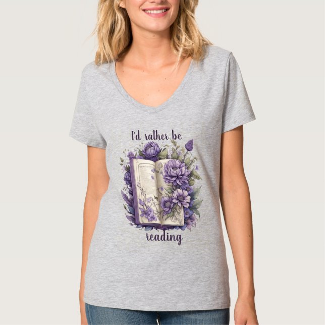 T-shirt I'd rather be reading (Devant)