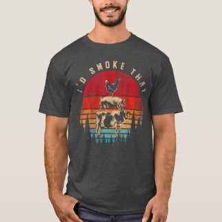 T-shirt Id Smokehat Funny Viande Fumée BBQ Chef Barbecue g