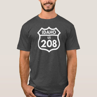 T-shirt Idaho 208 Interstate Sign Design 03d white Oversiz