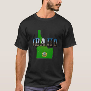 T-shirt Idaho Carte, sceau et texte de l'image