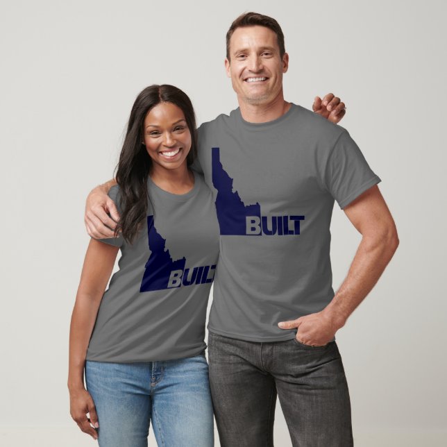 T-shirt Idaho Construit Classique (Bleu Foncé) (Unisexe)