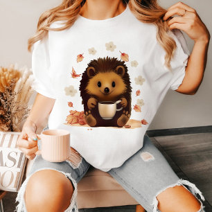 T-shirt Idée cadeau incroyable Hérisson buvant du café