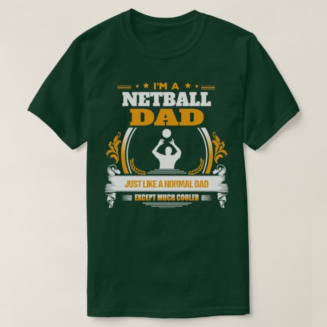 T-shirt Idée cadeau papa Netball (Design devant)