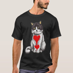 T-shirt Idée Cadeau Pet Lover Chat Coeur Animal Love Valen