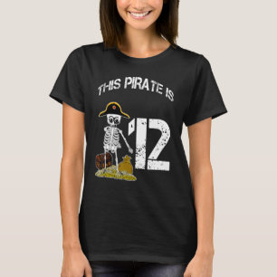 T-shirt Idée d'anniversaire pour les garçons squelette pir