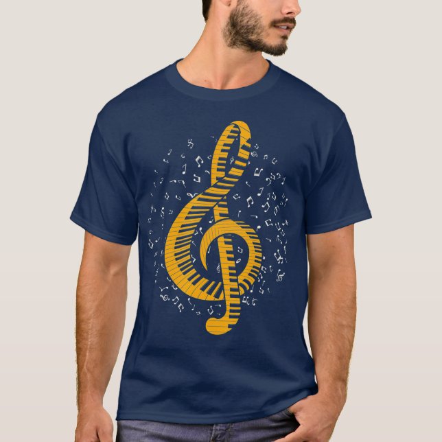 T-shirt Idée de cadeau musicien Notes musicales Piano de m (Devant)