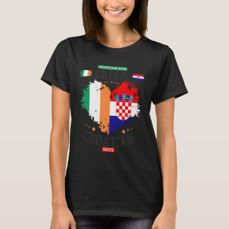 T-shirt Idée de drapeau irlandais croate pour femmes & Cro