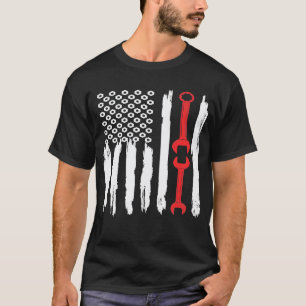 T-shirt Idée de mécanicien automobile patriotique avec dra