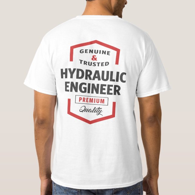 T-shirt Idées Cadeau Logo de l'ingénieur hydraulique. (Dos)