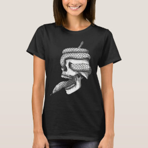 T-shirt Idées de crâne et serpent pour les femmes Goth Emo