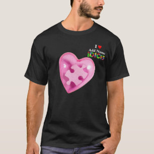 T-shirt IDIC15 Mens Chemise rose Coeur Personnaliser