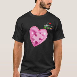 T-shirt IDIC15 Mens Chemise rose Coeur Personnaliser