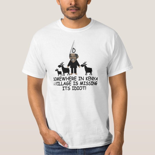 T-shirt Idiot anti Obama de village (Devant)