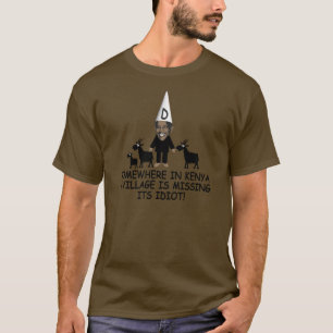 T-shirt Idiot kenyan drôle anti Obama de village