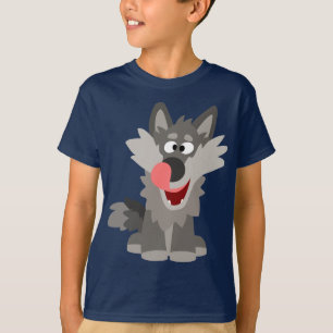 T-shirt idiot mignon d'enfants de loup de bande
