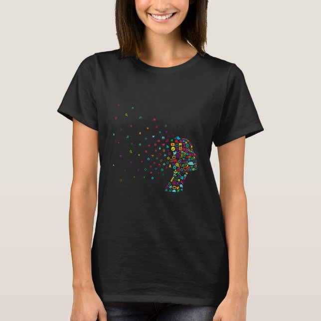 T-shirt idnight Muse : Visage de fille artistique sur le T (Devant)
