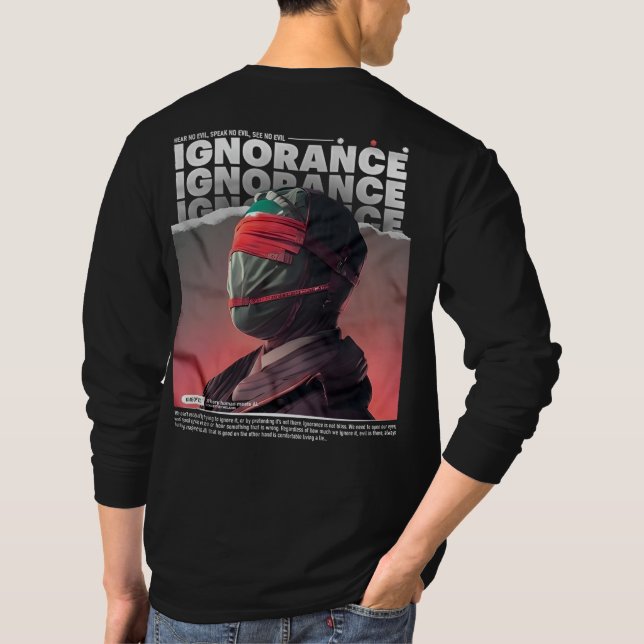 T-shirt IGNORANCE visage masqué Brutalisme Strewear (Dos)