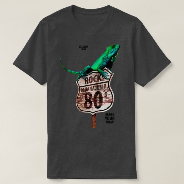 T-shirt Iguana Green Old Board Redbubble Jump (Design devant)