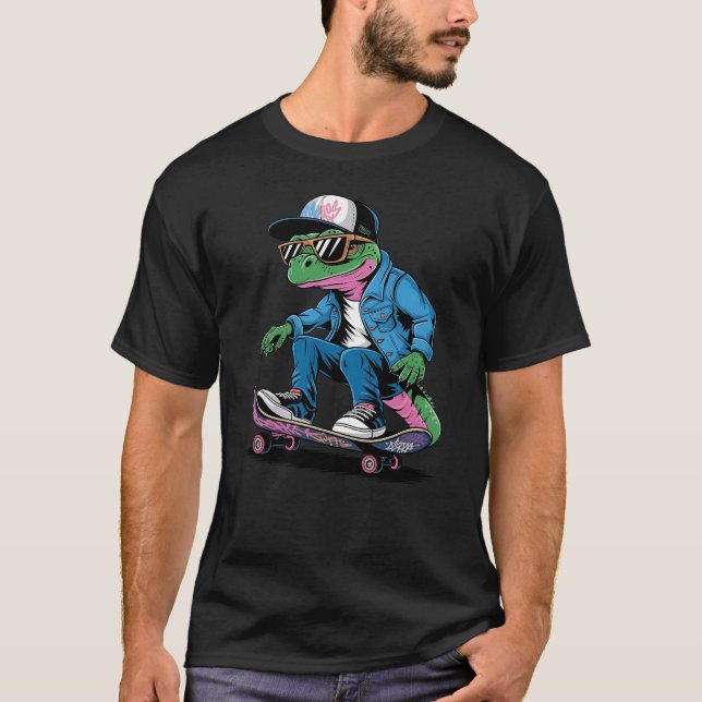T-shirt Iguana Lizard Skate Shredder Skater Lizard (Devant)