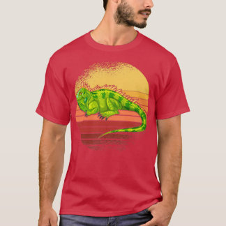 T-shirt Iguana Retro Sunset Reptiles 2