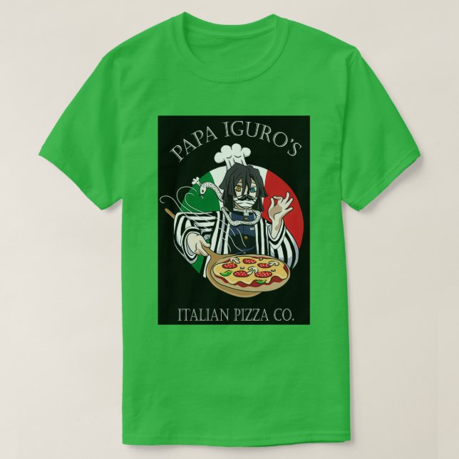 T-shirt Iguro Obanai Serpent Pillar Papa Iguros Pizza (Design devant)