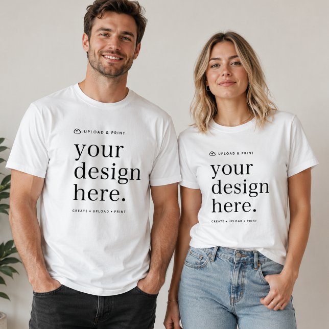 T - Shirt Ihre Entwurfshochladung (Create, upload, print - a bespoke design t-shirt created in your style, for business or personal use)