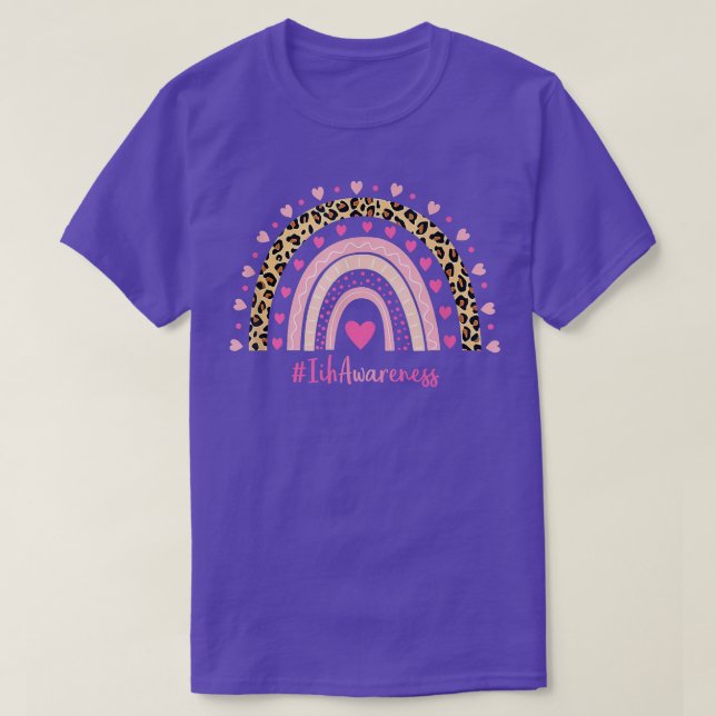 T-shirt Iih Sensibilisation Coeur Rose Leopard Arc-En-Ciel (Design devant)