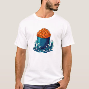 T-shirt Ikura Gunkan Maki Sushi Art de vague océanique jap
