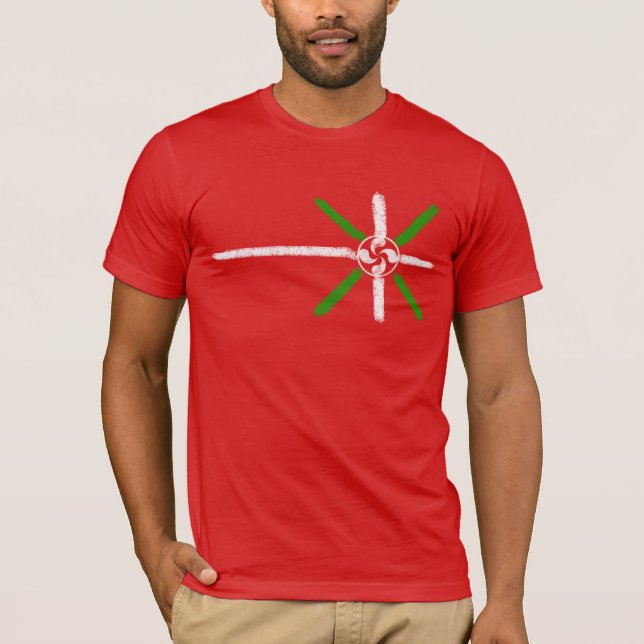 T-shirt Ikurriña et Lauburu dessinés par craie originale, (Devant)