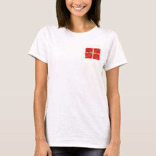 T-shirt Ikurriña peint avec le contour du pays Basque,