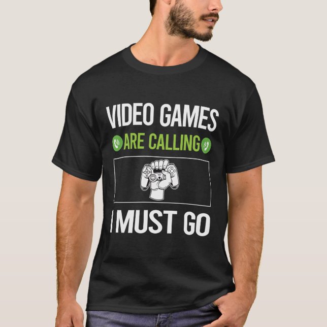 T-shirt Il Appelle Jeux Vidéo Jeu Jeu Joueur (Devant)
