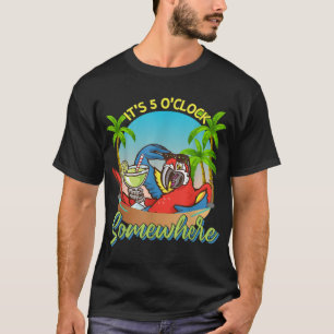 T-shirt Il est 5 Oclock quelque part Boire le perroquet