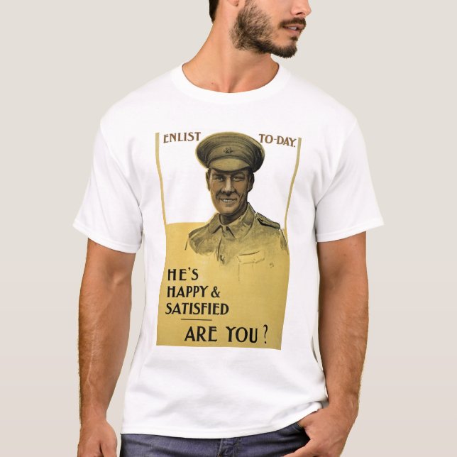 T-shirt Il est heureux et satisfait, n'est-ce pas ? (Devant)