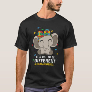 T-shirt Il est ok d'être différent Eléphant Autisme Enfant