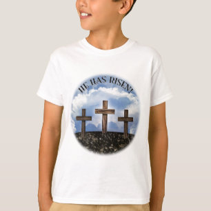 T-shirt Il Est Ressuscité 3 Croix Rude Matthieu 26:39