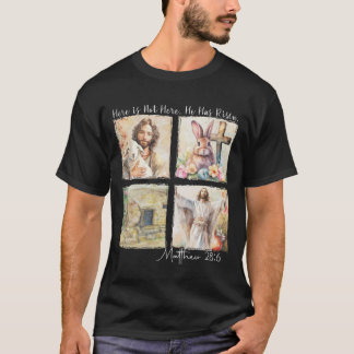 T-shirt Il Est Ressuscité Chemise Pâques Croix Chrétienne