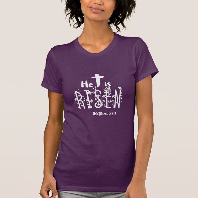 T-shirt Il Est Ressuscité Chrétien De Pâques (Devant)