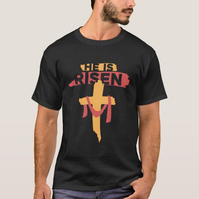 T-shirt Il Est Ressuscité Chrétien Pâques (Devant)